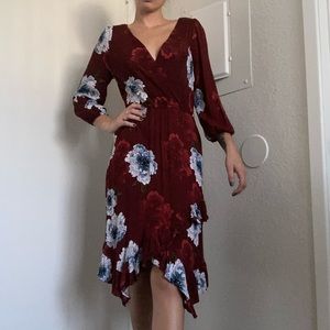 ANTHROPOLOGIE women’s mock wrap dress